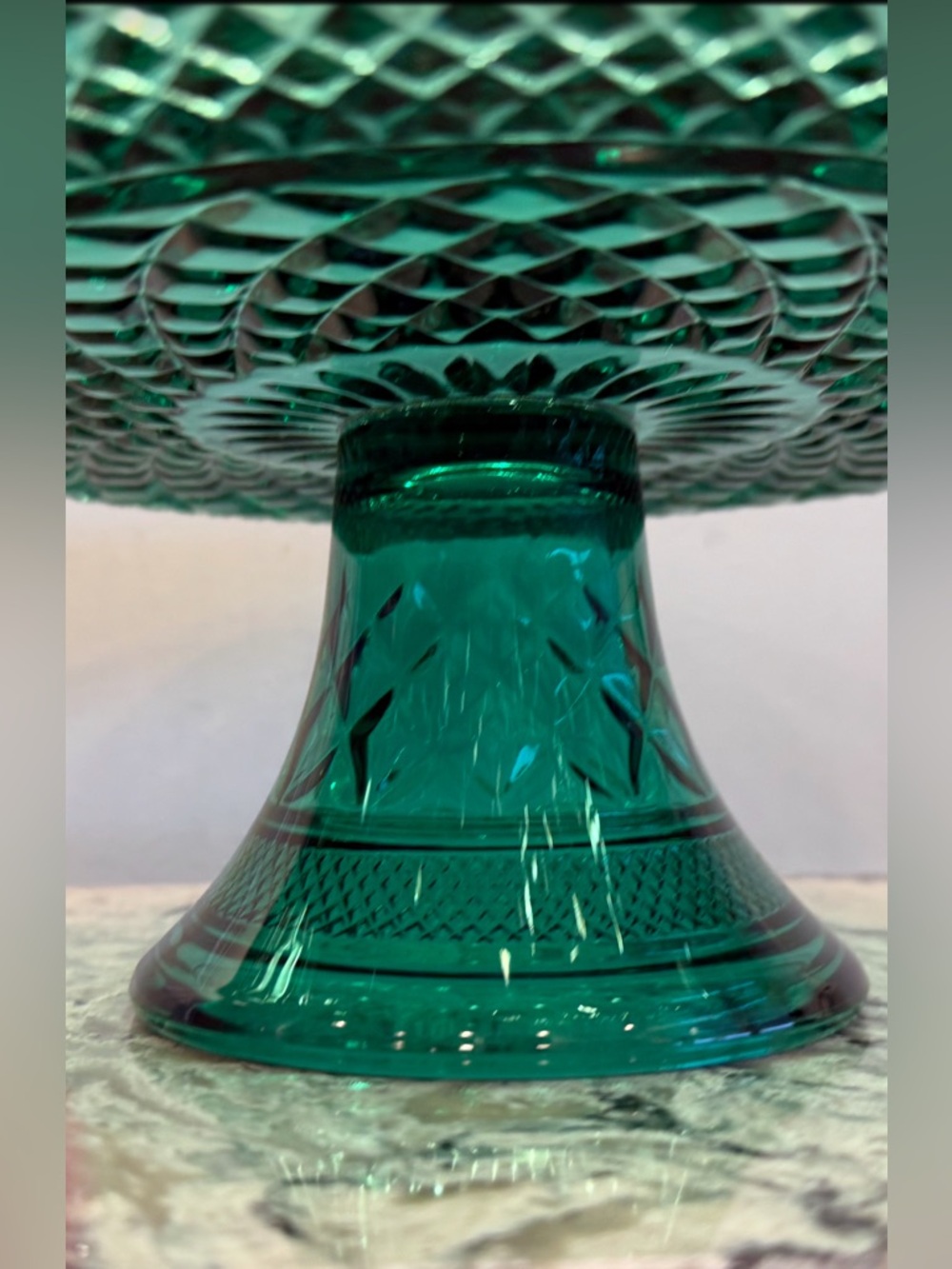 Anchor Hocking Wexford Emerald Green 2-Pc. Footed Cake Set Model #69080 IOB - Picture 8 of 16